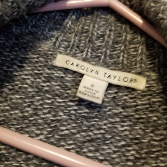 CAROLYN TAYLOR gray Cardigan Sweater - Picture 3 of 4